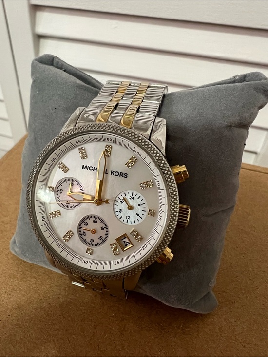 Michael Kors Two-Tone Chronograph Watch - Gold & Silver main image 4